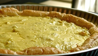Tarte aux poireaux curry-miel