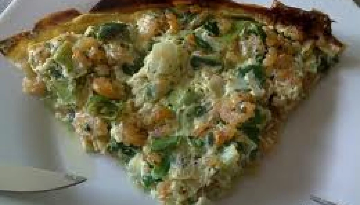 Tarte aux poireaux et crevettes