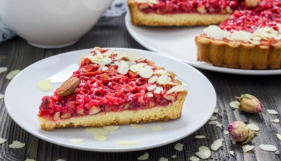 Tarte aux pralines roses