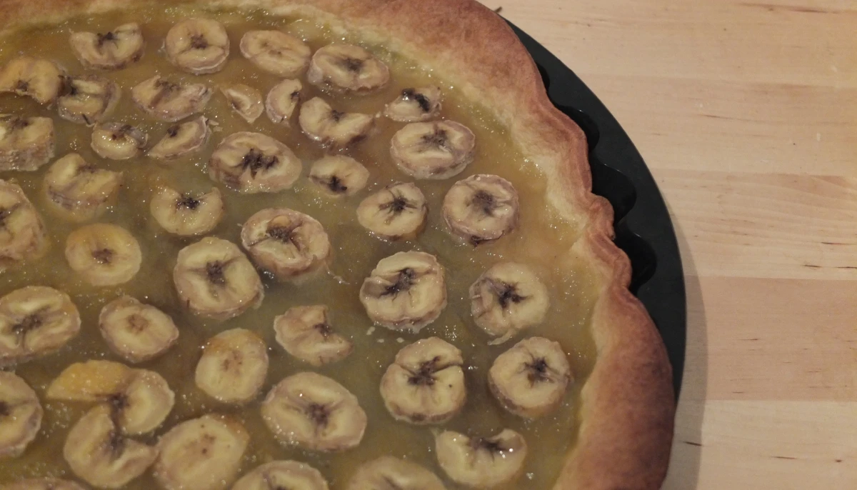 Tarte banane-passion caramélisée