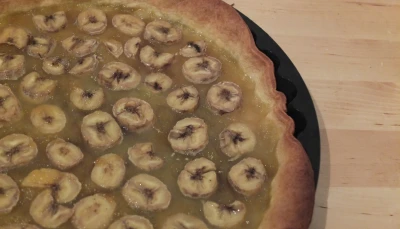 Tarte banane-passion caramélisée