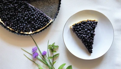 Tarte Blueberries & almond cream Healthy