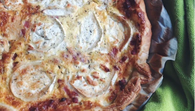 Tarte chèvre-lardons