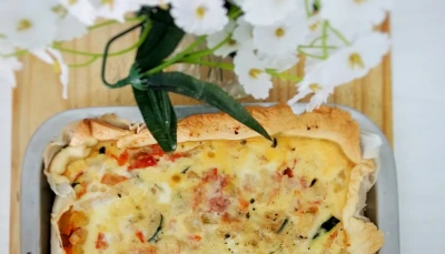 Tarte courgette-moutarde sans lactose