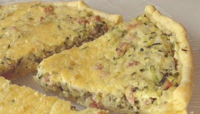 Tarte courgettes lardons
