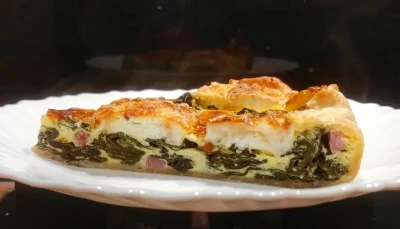 Tarte épinards chèvre lardons