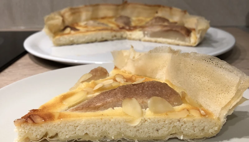 Tarte légère façon amandine aux poires