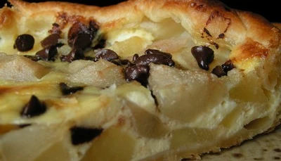 Tarte poire-pépites de chocolat