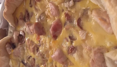 Tarte poulet-champignons