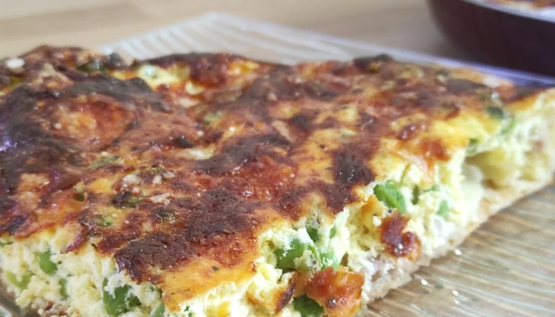 Tarte Ricotta Petits pois Lardons