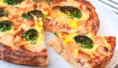 tarte saumon- brocolis et chévre ( à tomber!)