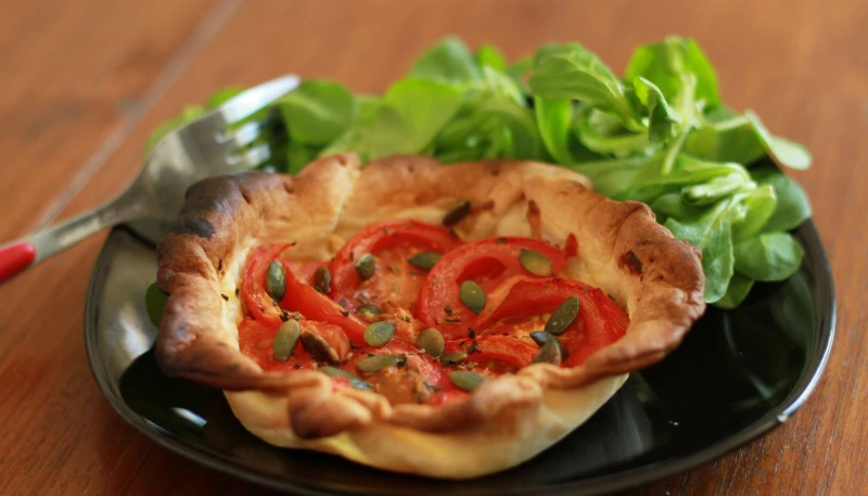 Tarte tomate-basilic (vegan)