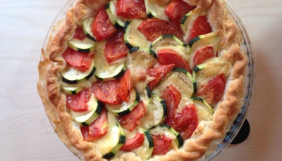 Tarte tomate-courgette-mozza