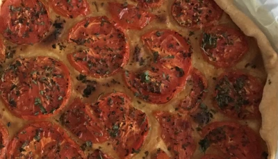 Tarte tomate, moutarde