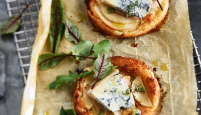 Tartelette fine aux poires et gorgonzola