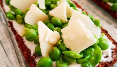 Tartine petits pois menthe