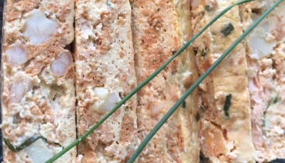 Terrine de Saumon, noix de St Jacques et Crevettes