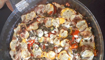 Tian aux légumes et à la feta