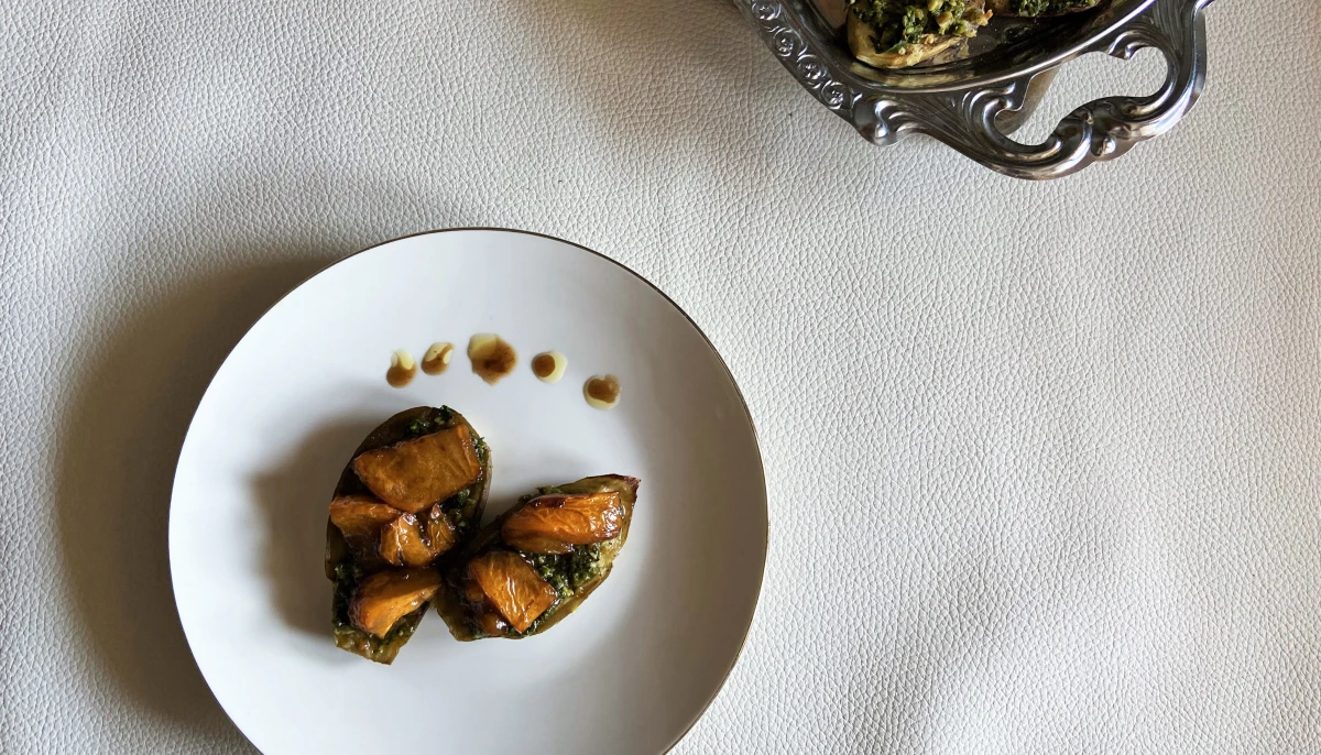 Toast d'aubergines au pesto Vegan