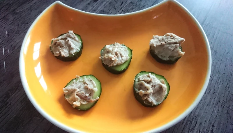 Toasts apéritifs rillette/concombre