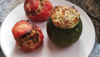 tomates et courgettes farcies végétarien