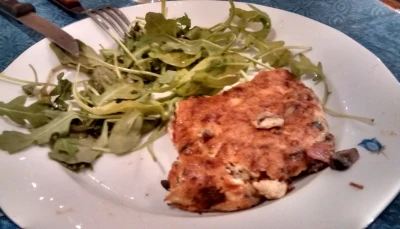 Tortilla jambon, fromage, champignons