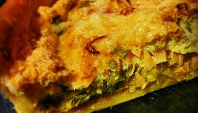Tunning de quiche italienne poireau truite fumée