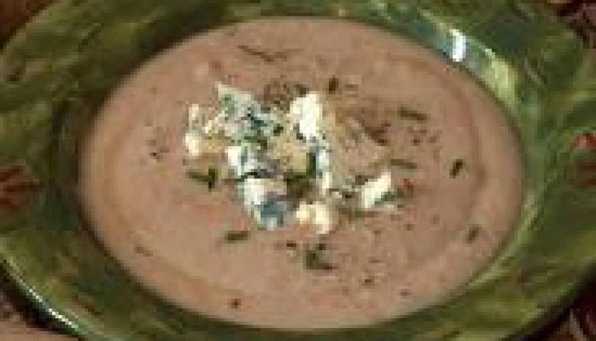 velouté de chatâignes à la poire et au bleu