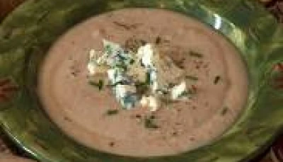 velouté de chatâignes à la poire et au bleu