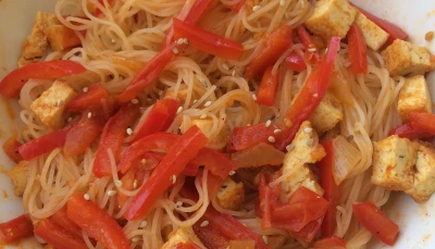 Vermicelles de riz et sa poêlée épicée