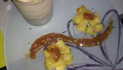 Verrine ananas et fromage blanc (façon crumble)