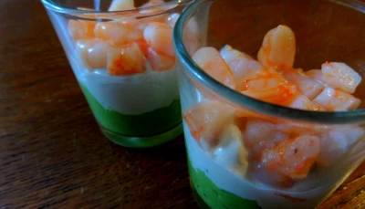 Verrine avocat crevettes