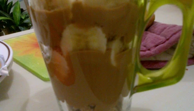 Verrine café, banane, cookie