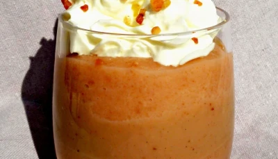 verrine de poires, spéculoos et crème de marron