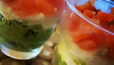 Verrines avocat/saumon