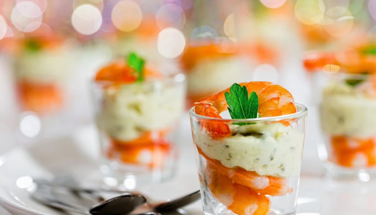 Verrines concombre crevettes