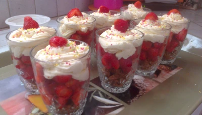 Verrines speculoos fraise chantilly chocolat blanc