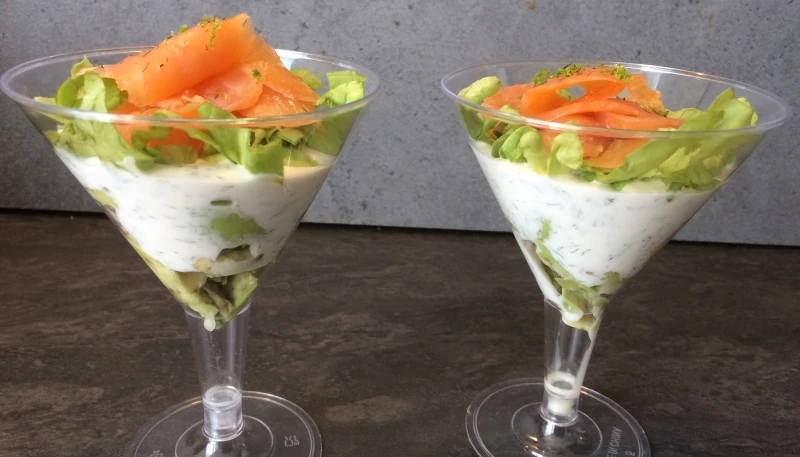 Verrines Truites avocat