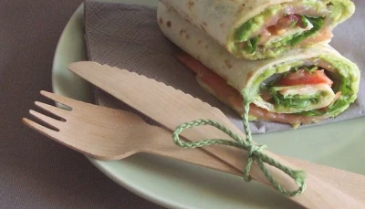 Wrap truite, avocat et fromage frais
