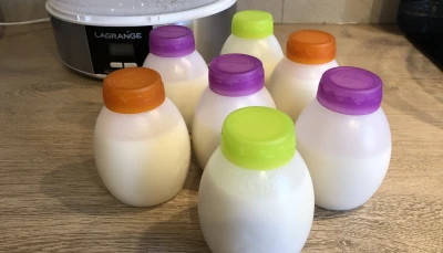 Yaourts à boire à la yaourtière