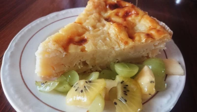 Gâteau aux pommes et crème pâtissière