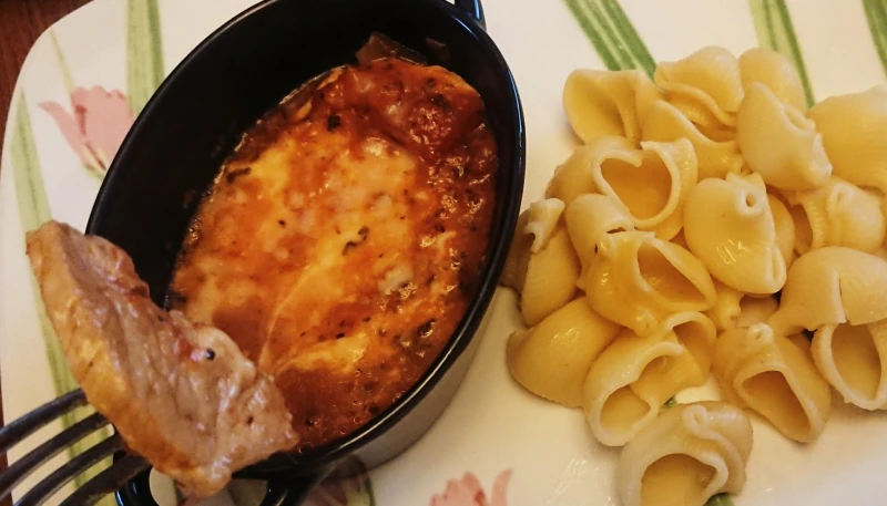 Carrés de porc façon parmigiana