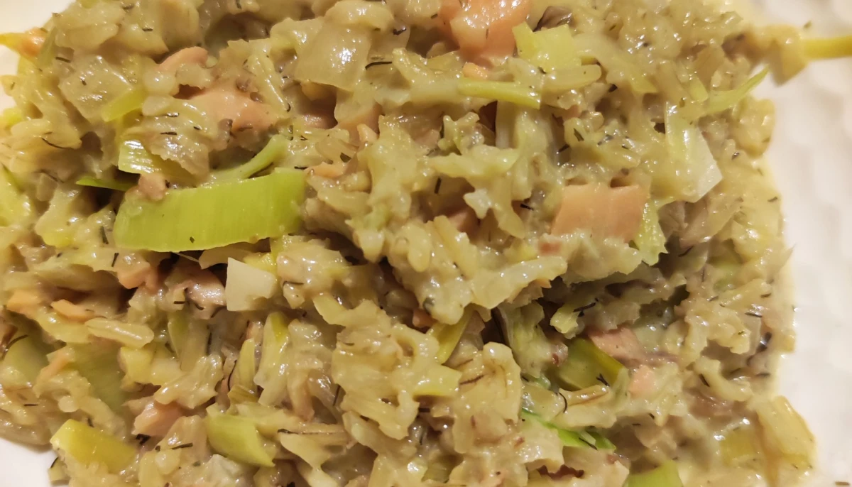 Risotto à la truite et au poireau