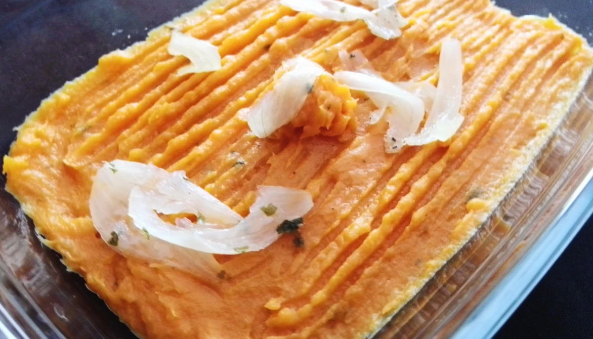 Purée patate douce et oignon
