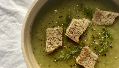 Velouté de poireaux et fenouil