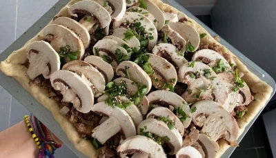 Tarte de viande hachée et champignons