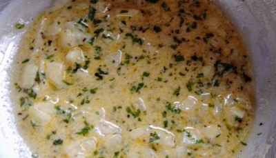 Vinaigrette maison citron/échalote/basilic/persil