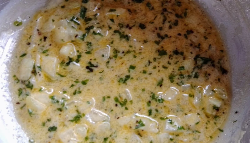 Vinaigrette maison citron/échalote/basilic/persil