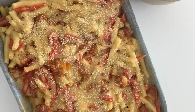 Gratin de macaroni poivrons et chorizo