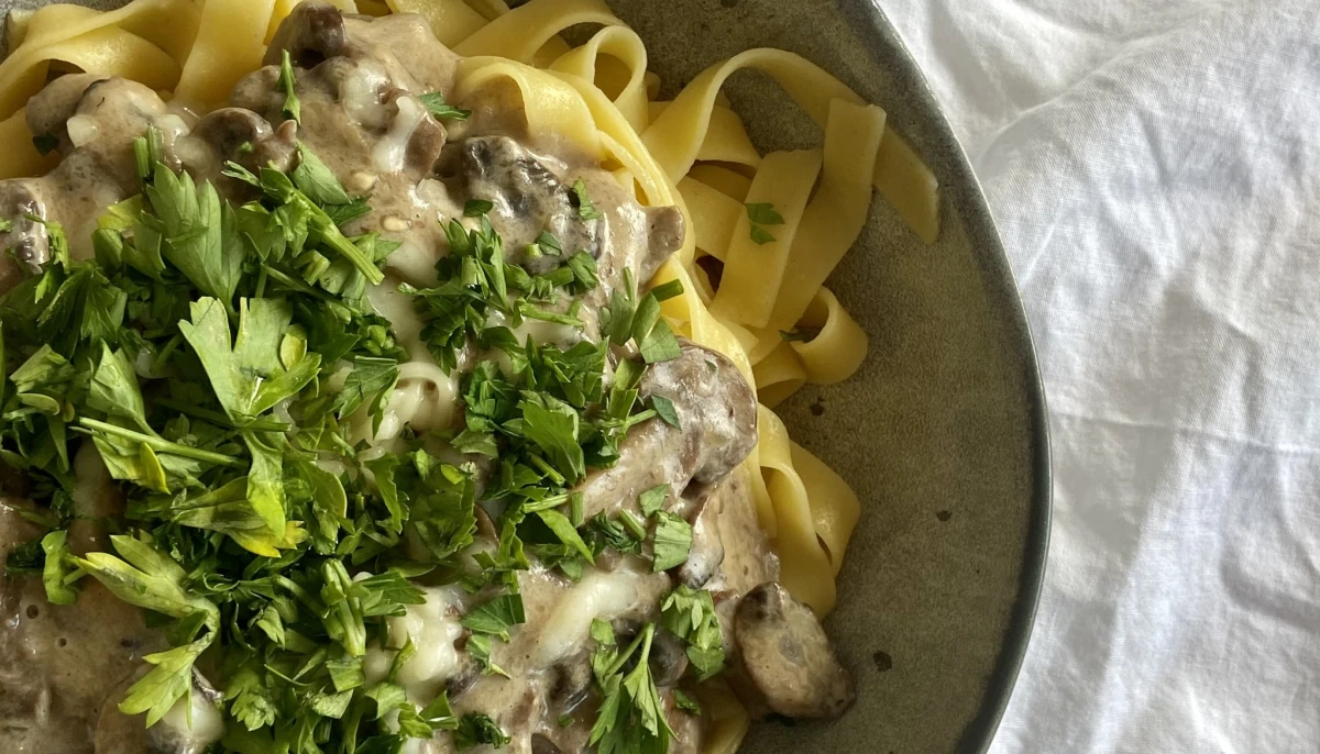 Pâtes crémeuses aux champignons